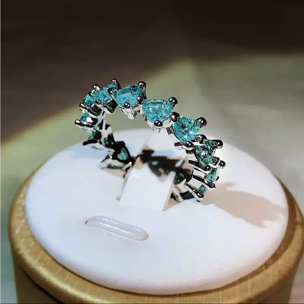 New 925 silver Hearts design  luxury treasure love Diamond ring - Picture 2 of 5